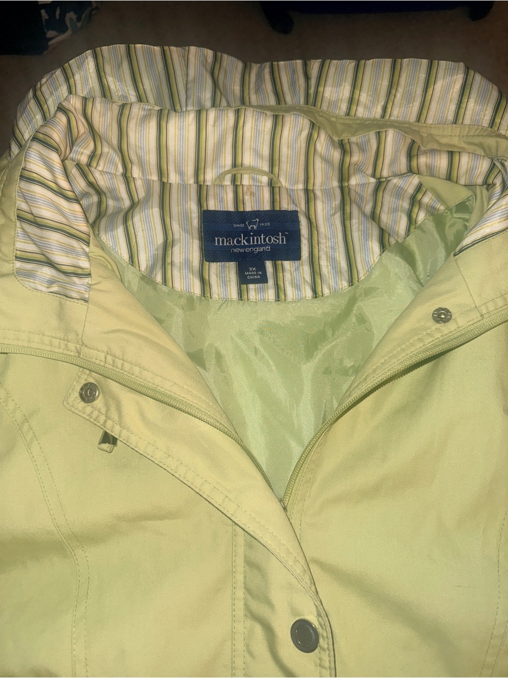 Vintage Gorpcore Striped Lined Rain Jacket from Mackintosh New England - Picture 3 of 4